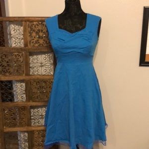 Vtg style blue, “it’s my party” fit & flare dress